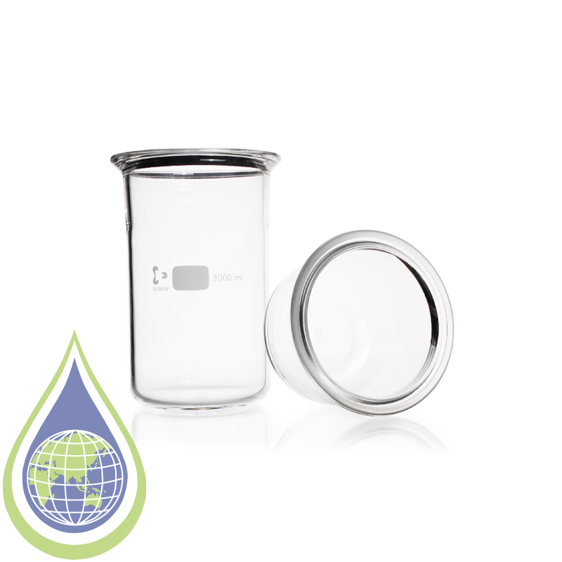 DURAN® Beaker, flat flange, with groove, for vacuum use
