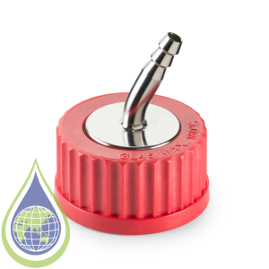 DURAN® Connection Cap System GL 45 with red PBT screw cap, with 1-port (stainless steel)