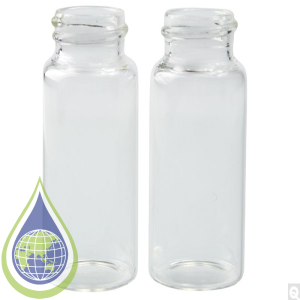 20 ml Clear Scintillation Vial 27.50 x 57 mm with 22-400 Black Phenolic Pulp/Aluminum Foil Liner