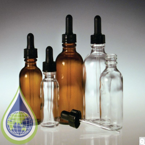 2oz (60ml) Amber Oval Dropper Bottle with 20-400 Black Polypropylene Plastic Dropper Assembly attached