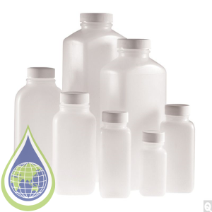 33oz (1000ml) Natural HDPE Wide Mouth Oblong Bottle with 53-400 White Polypropylene SturdeeSeal® PE Foam Lined Cap attached Minimum Order Quantity 1 case Pieces per case 12
