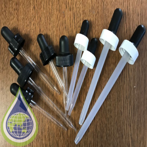 22-400 Black Polypropylene Unlined Glass Dropper Assembly - 7 x 102mm pipet Minimum Order Quantity 1 case Pieces per case 12