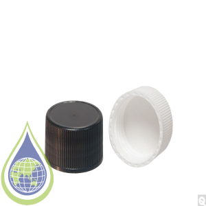 38-439 Black Ribbed Polypropylene Acid Cap with F422 Foam/PE Liner