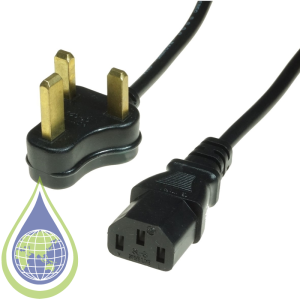 Cable, Power, Uk Simple Plug/3P.Skt, Pvc, Black
