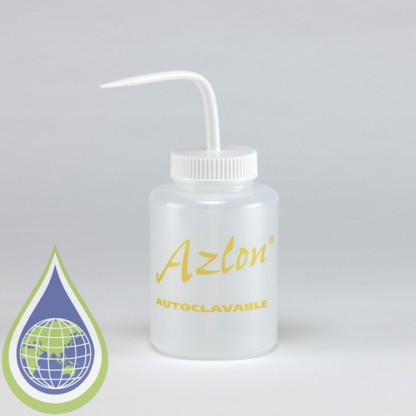 Azlon Wash Bottle 500 Ml Autoclavable Non-Venting Wide Neck White Pp ...